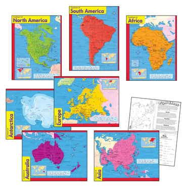 Continents Learning Charts Combo Pack, Set of 7