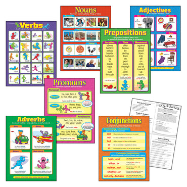 Seven Parts of Speech Learning Charts Combo Pack, Set of 7