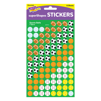 Sports Balls superShapes Stickers, 800 Per Pack, 12 Packs