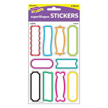 Labels superShapes Stickers-Large, 80 Per Pack, 6 Packs