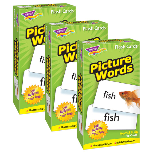 Picture Words Skill Drill Flash Cards, 3 Packs