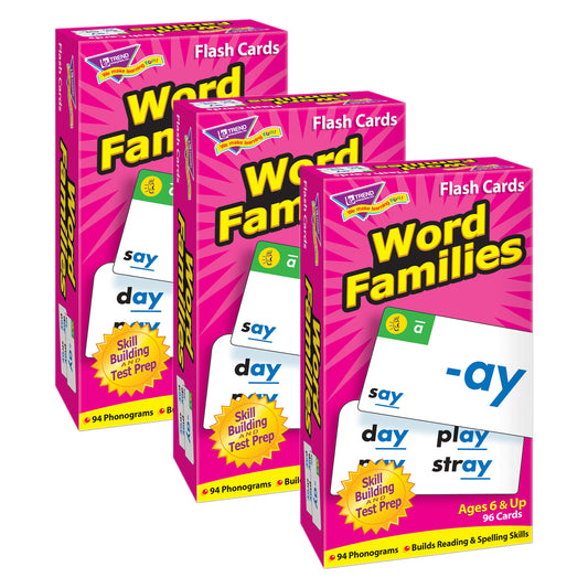 Word Families Skill Drill Flash Cards, 3 Packs