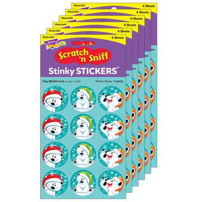 Winter Bears/PepBEARmint Stinky Stickers®, 48 Per Pack, 6 Packs