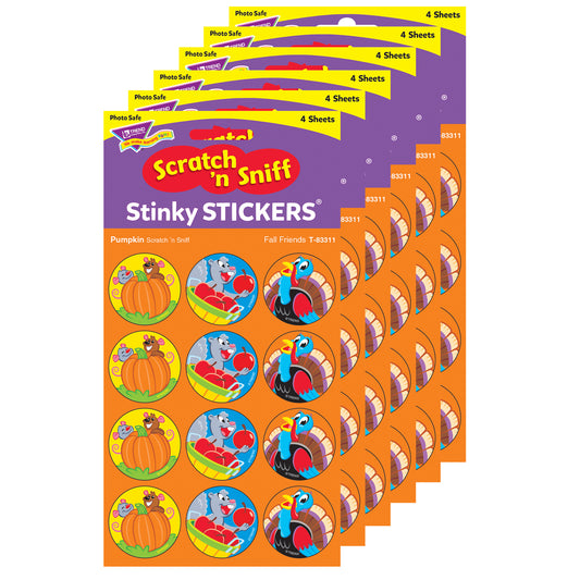 Fall Friends/Pumpkin Stinky Stickers®, 48 Per Pack, 6 Packs