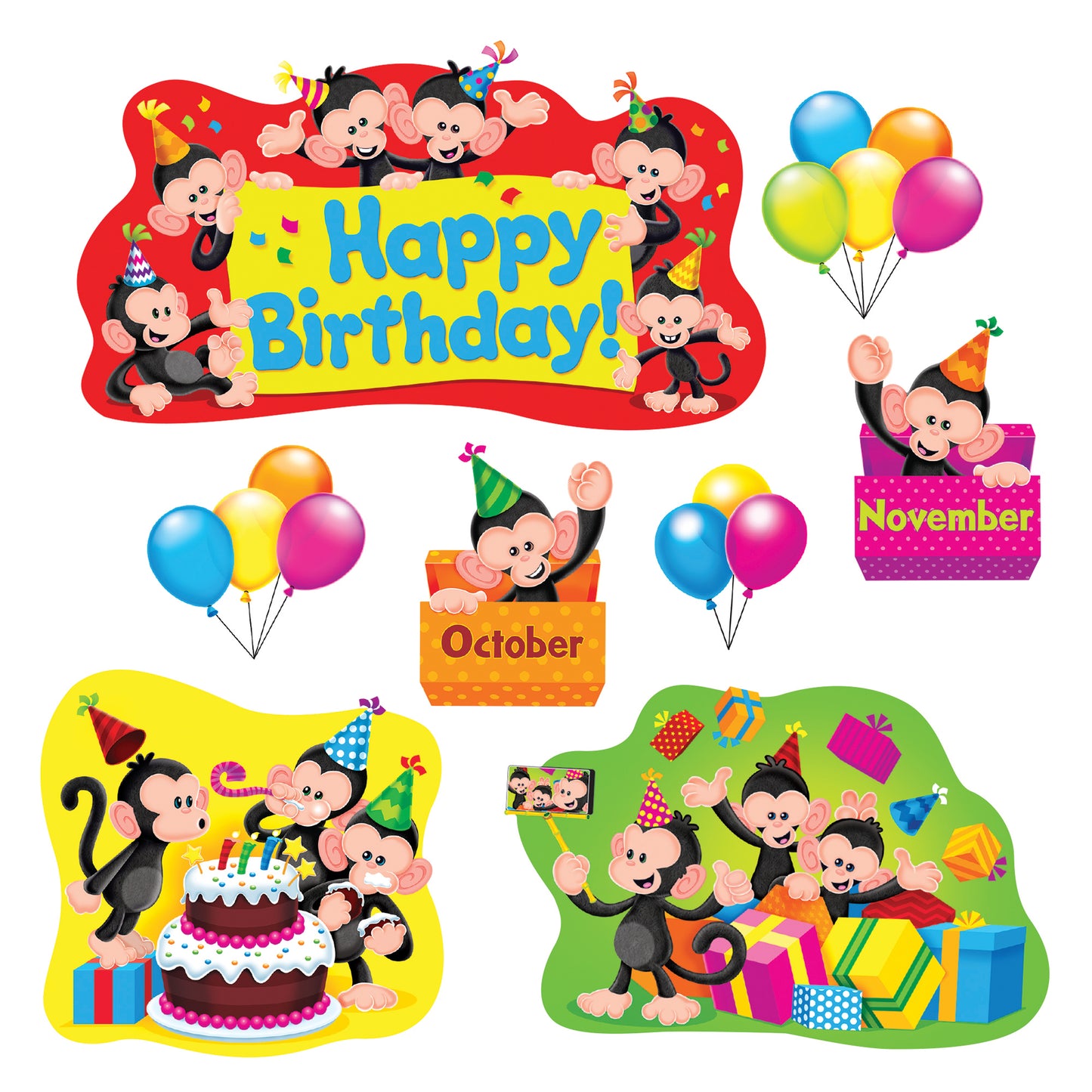 Monkey Mischief® Birthday Bulletin Board Set