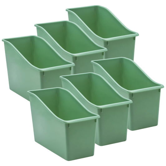 Eucalyptus Green Plastic Book Bin, Pack of 6