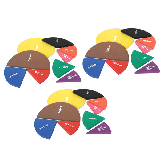 Foam Fraction Circles, 51 Pieces Per Set, 3 Sets