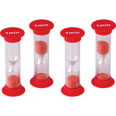 Sand Timer, Mini, 1 Minute, 4 Per Pack, 6 Packs