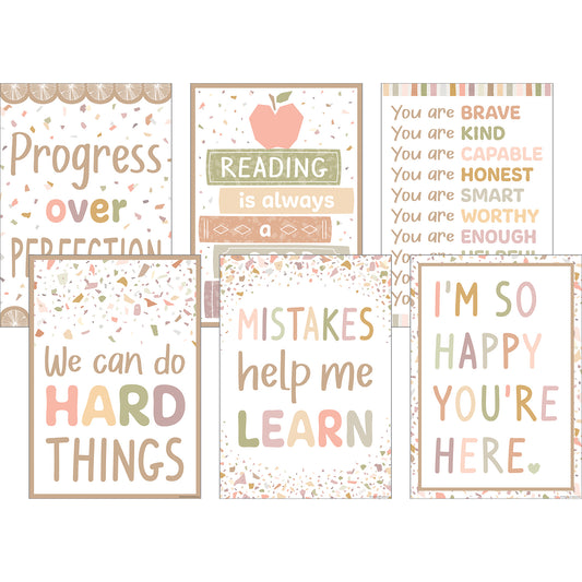 Terrazzo Tones Positive Poster, Set of 6