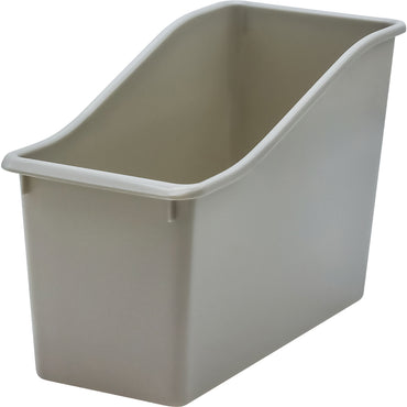 Plastic Book Bin, Gray, Pack of 6