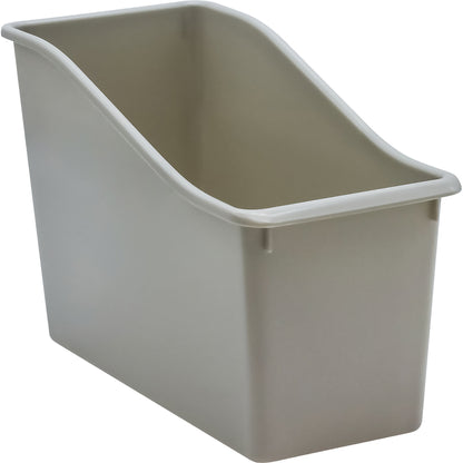 Plastic Book Bin, Gray, Pack of 6