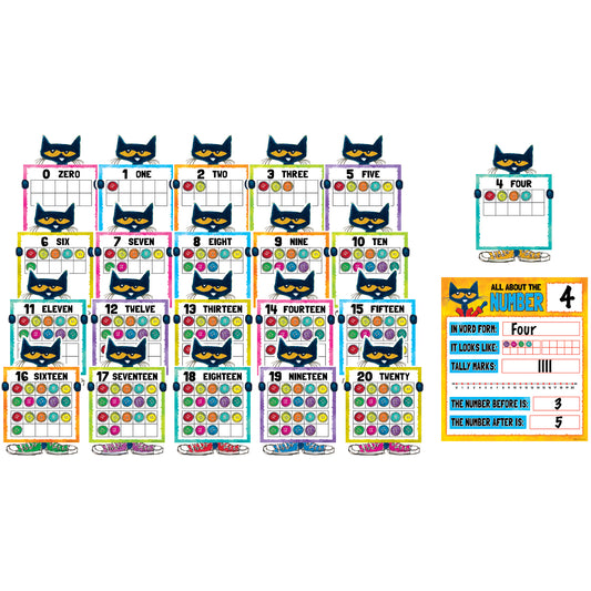 Pete the Cat® Numbers 0-20 Bulletin Board Set