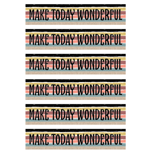 Wonderfully Wild Make Today Wonderful Banner, 8" x 39", Pack of 6