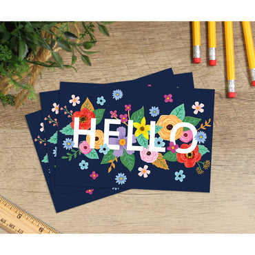 Wildflowers Hello Postcards, 30 Per Pack, 6 Packs