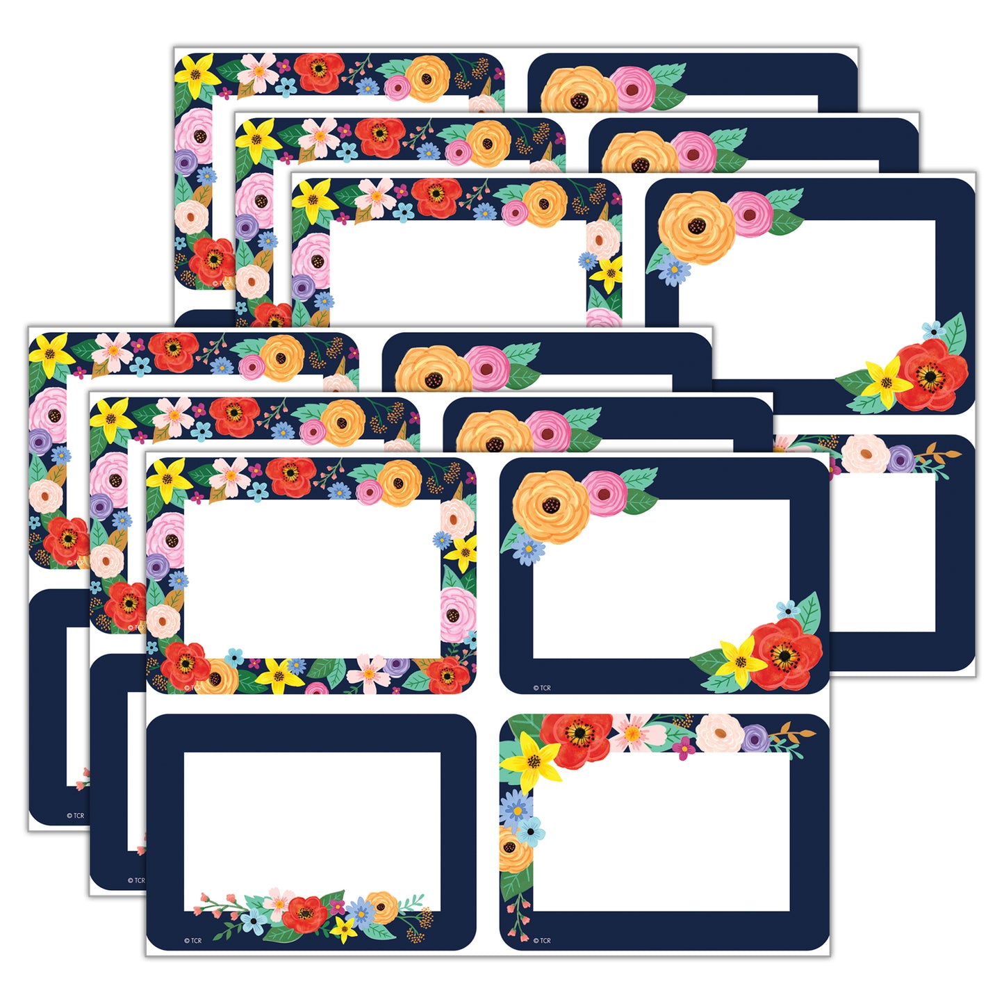 Wildflowers Name Tags/Labels - Multi-Pack, 36 Per Pack, 6 Packs