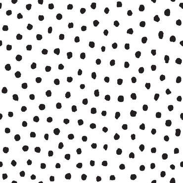 Peel and Stick Decorative Paper Roll, 17-1/2" x 10 ft, Black Painted Dots