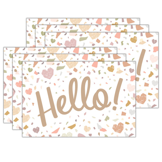 Terrazzo Tones Hello Postcards, 30 Per Pack, 6 Packs