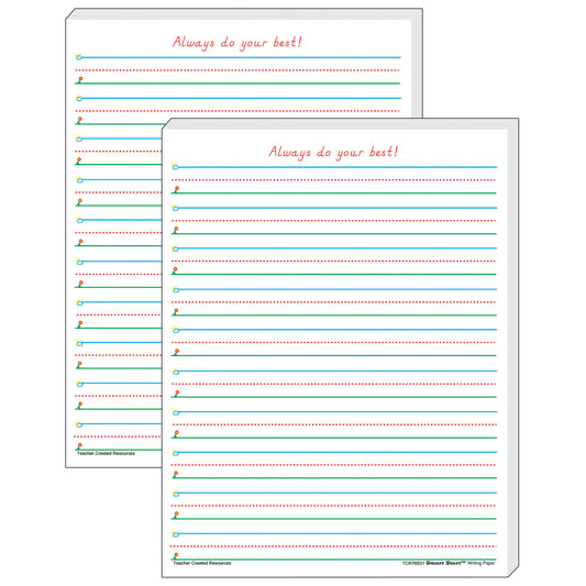 Smart Start 1-2 Writing Paper: 100 Sheets Per Pack, 2 Packs