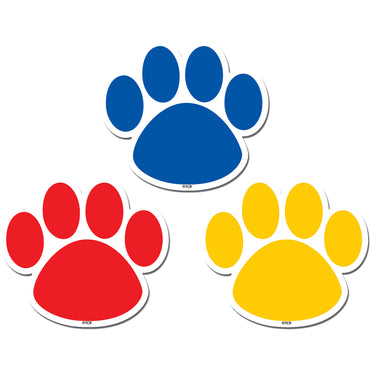 Colorful Paw Prints Magnetic Accents, 18 Per Packs, 3 Packs