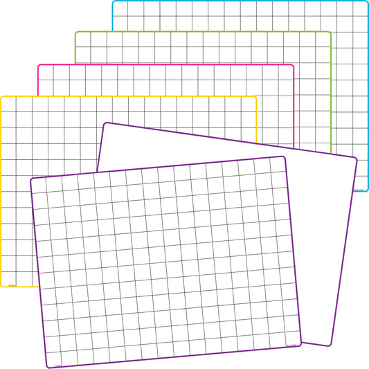 Double-Sided Math Grid Dry Erase Boards, Pack of 10