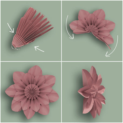 Cottage Charm Paper Flowers, Pack of 4