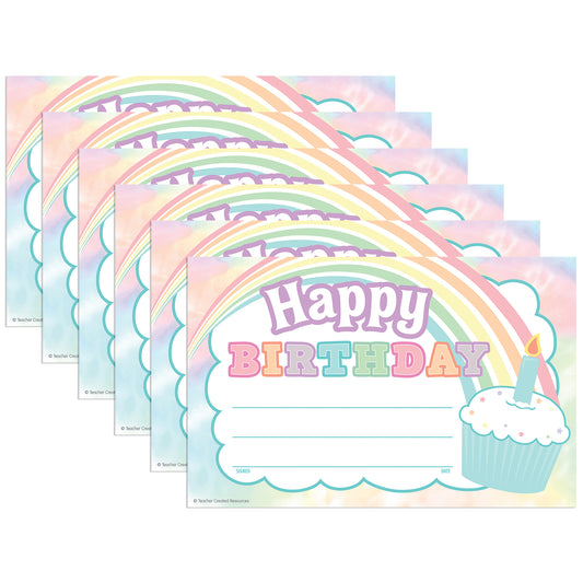 Pastel Pop Happy Birthday Awards, 25 Per Pack, 6 Packs