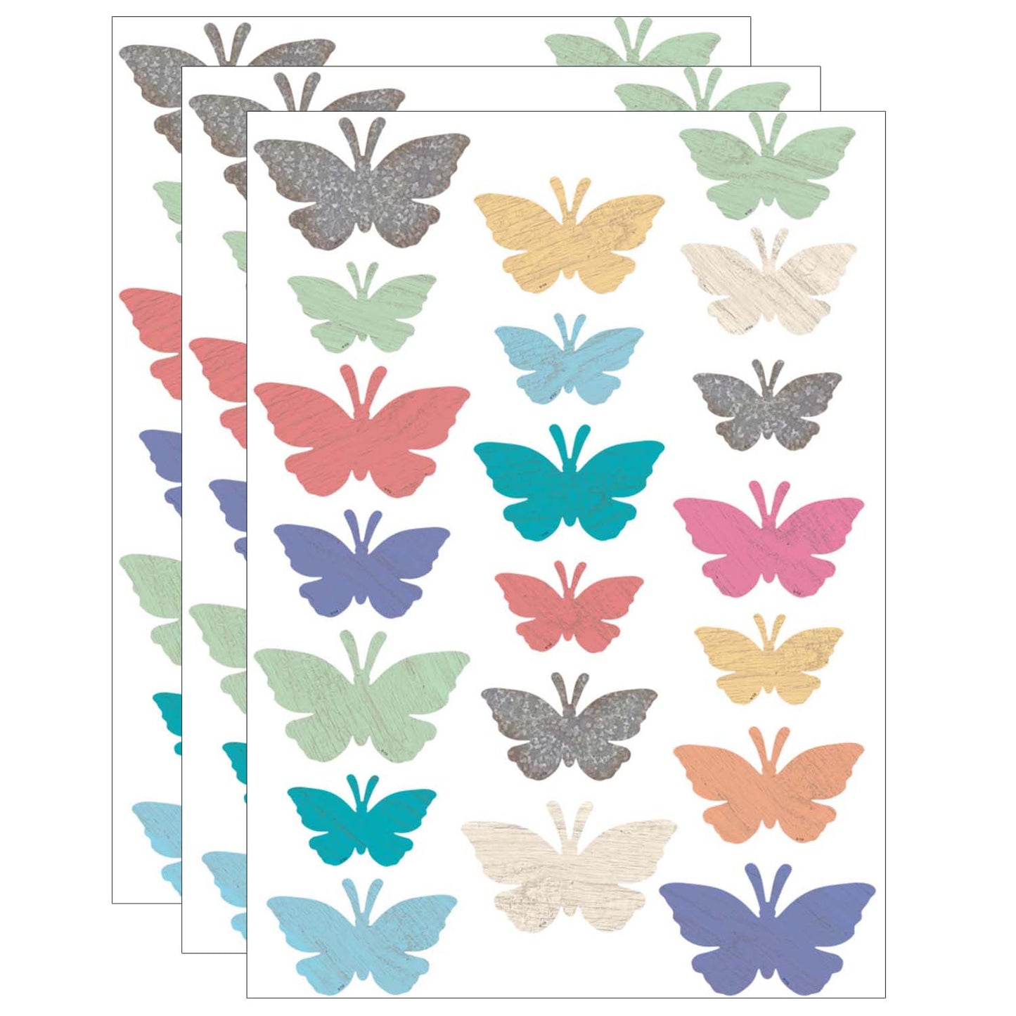 Home Sweet Classroom Butterflies Accents, Assorted Sizes, 60 Per Pack, 3 Packs