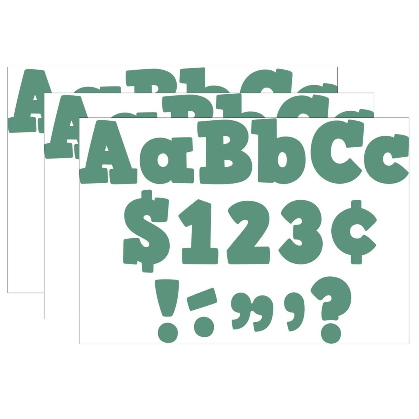 Eucalyptus Green 4" Bold Block Letters Combo, 230 Pack Per Pack, 3 Packs