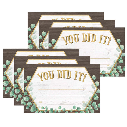 Eucalyptus You Did It! Awards, 30 Per Pack, 6 Packs