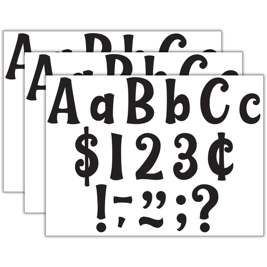 Black 4" Wild Whimsy Letters Combo Pack, 270 Per Pack, 3 Packs