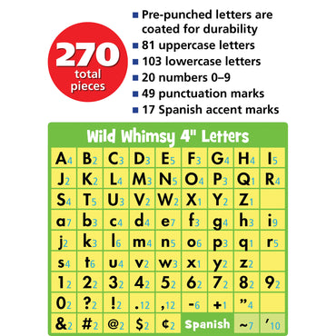 Black 4" Wild Whimsy Letters Combo Pack, 270 Per Pack, 3 Packs