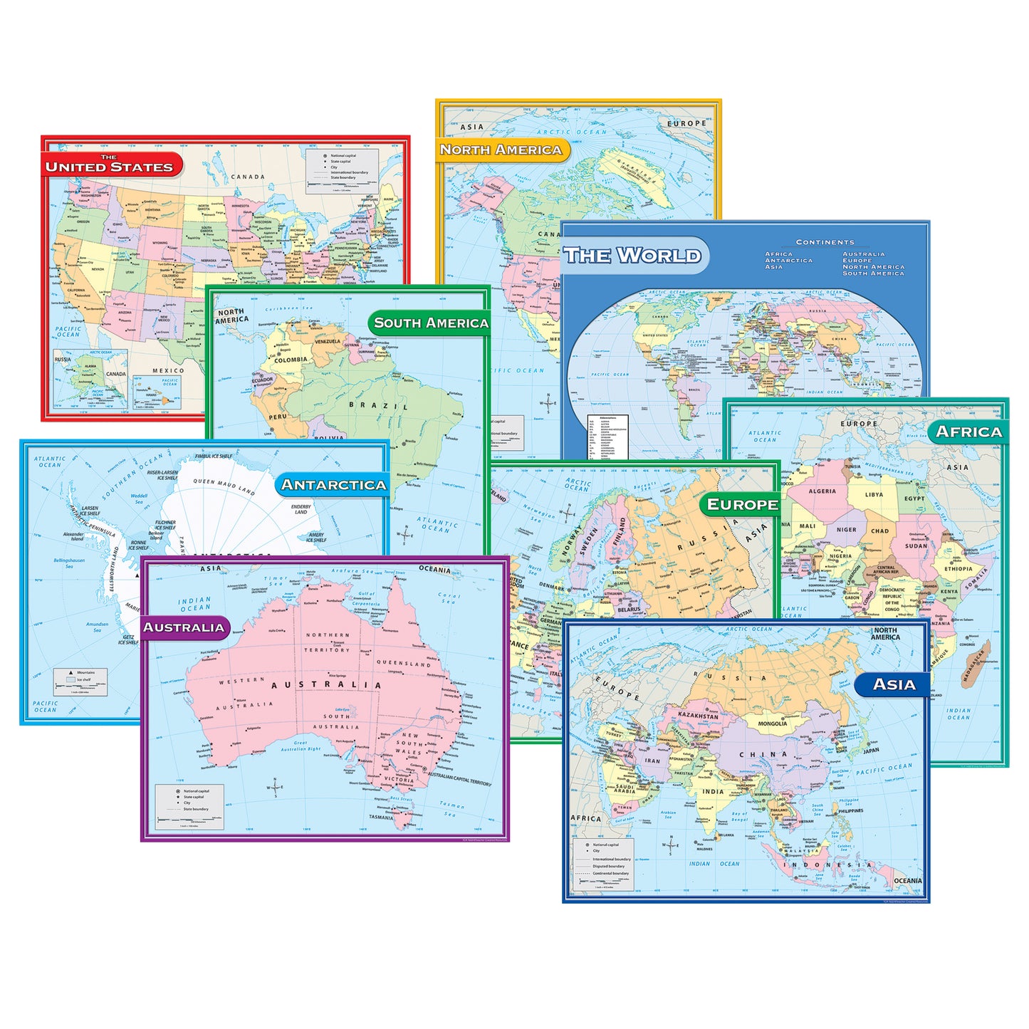 Map Charts Set, Set of 9