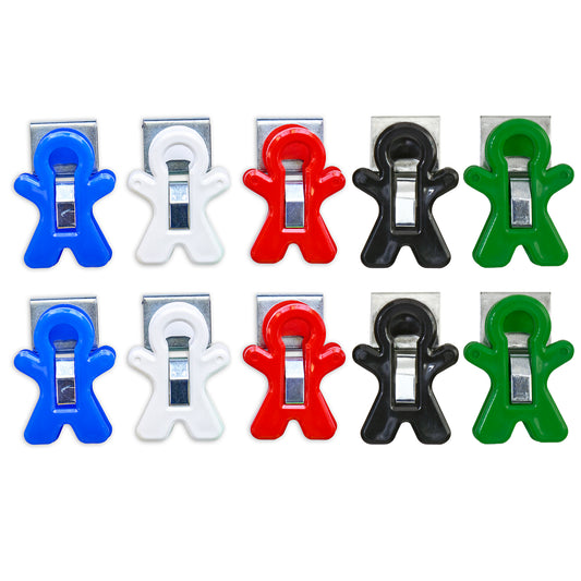 Magnet Man Magnetic Clip, Assorted Colors, Pack of 10