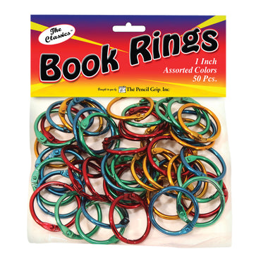 Book Rings, Assorted Colors, 50 Pack Per Pack, 2 Packs