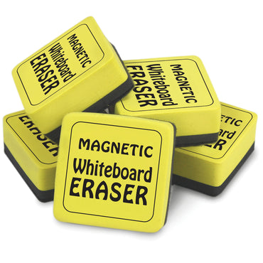 Magnetic Whiteboard Eraser, 2" x 2", Yellow, 12 Per Pack, 2 Packs