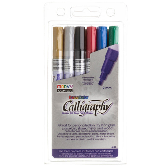 Calligraphy Paint Marker Set, 6 Colors