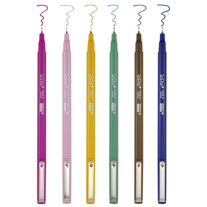 LePen® Micro-Fine Point Pen, Retro, 6 Per Pack, 2 Packs