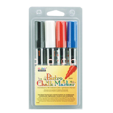 Broad Point Chalk Marker Broad Tip Set 4C, Basic Colors, 4 Per Pack, 2 Packs