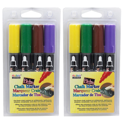 Broad Point Chalk Marker Broad Tip Set 4D, 4 Per Pack, 2 Packs