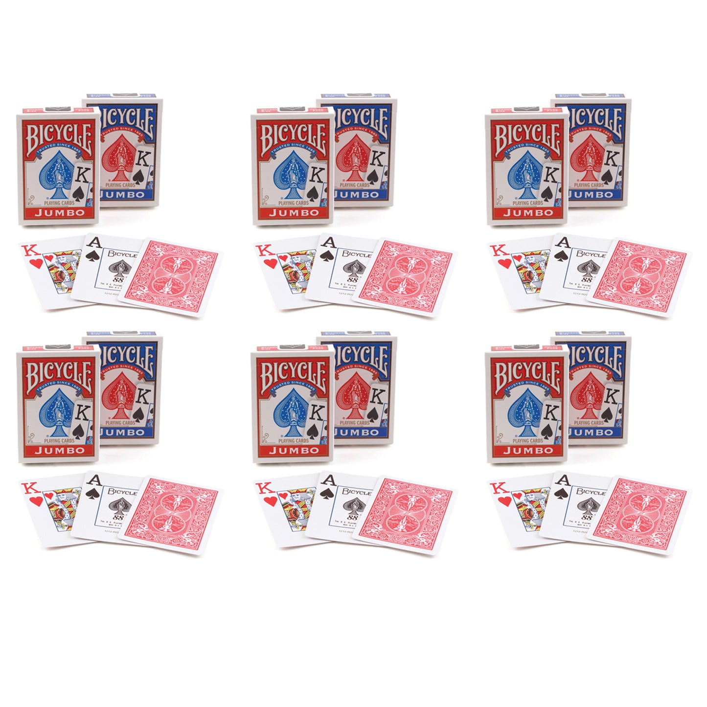 Jumbo Index Playing Cards, 6 Decks