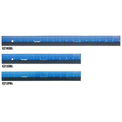 Easy Read™ Ruler, Stainless Steel, Blue/Black, 12", Pack of 3