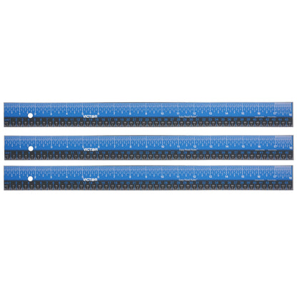 Easy Read™ Ruler, Stainless Steel, Blue/Black, 18", Pack of 3