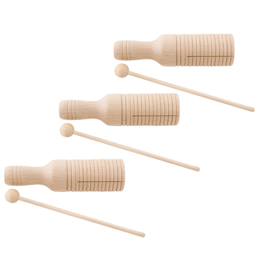 Medium Guiro Crow Sounder with Mallet, Pack of 3