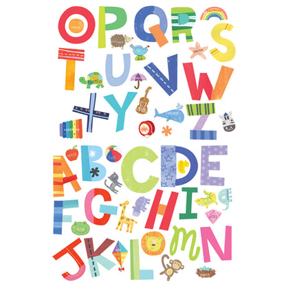 Alphabet Fun Vinyl Decals, 52 Pieces