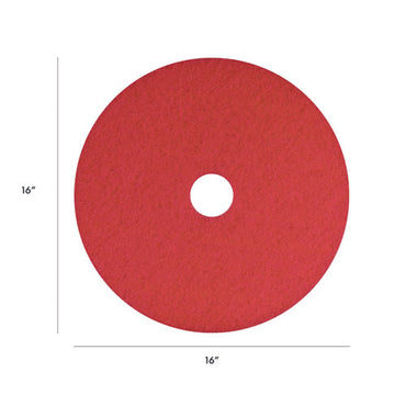 Buffing Pads, 16" Diameter, Red, 5/carton