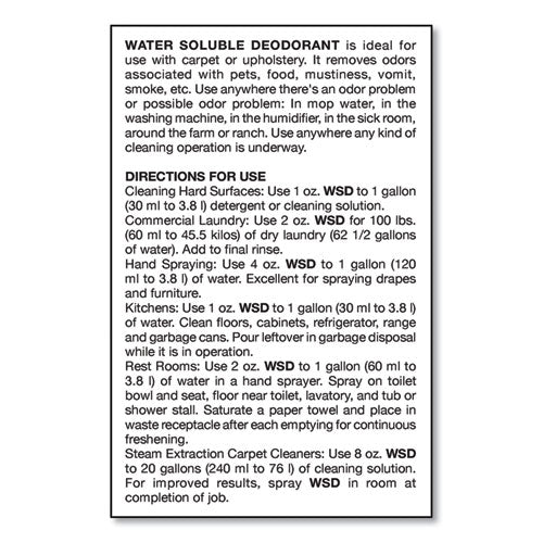 Water-soluble Deodorant, Mountain Air, 1 Gal Bottle, 4/carton