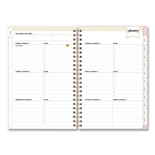 Day Designer Coming Up Roses Create-your-own Cover Weekly/monthly Planner, 8 X 5, Blush/cream Cover, 12-month (jan-dec): 2024