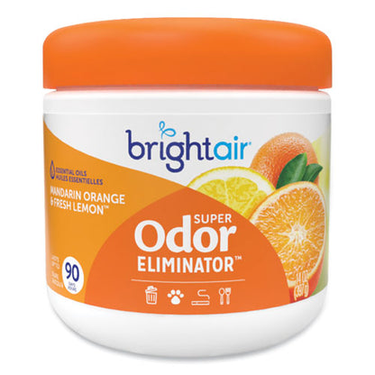 Super Odor Eliminator, Mandarin Orange And Fresh Lemon, 14 Oz Jar, 6/carton