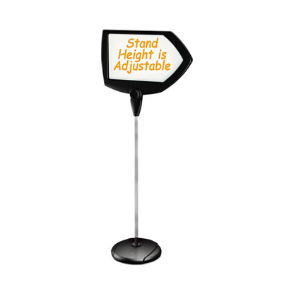 Magnetic Dry Erase Floor Stand Signs, Arrow, Adjusts Up To 63" Tall, Black/silver Stand, White 25" X 17" Face