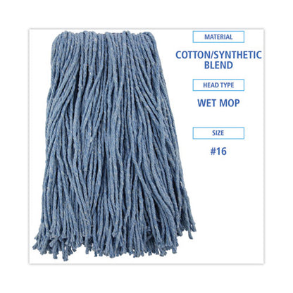 Mop Head, Standard Head, Cotton/synthetic Fiber, Cut-end, #16., Blue